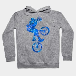 Bmx bike watercolor blue Hoodie